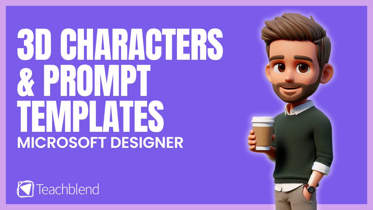 Learn how to quickly create 3D characters & sharable prompt templates using Microsoft Designer AI image Creator. @MSFT365Designer youtu.be/sMXvi0baOTI #AIart #Teachblend