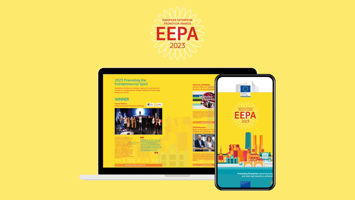 Highlights from the 17th #EEPA2023 at #SMEAssembly2023 are now available! 🌟🏆 Dive into the EEPA Compendium to explore the award-winning projects, jury insights, and testimonials from previous winners. Available now: single-market-economy.ec.europa.eu/news/eepa-2023…