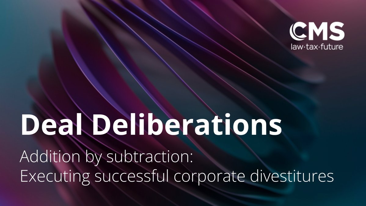 In our latest #DealDeliberations article, we provide some useful tips on how to execute a successful divestment and chart some of the legal options available to #executives. Read it here: cms.law/en/gbr/publica… #CMSlaw #CMScorporate #divestitures #mergersandacquisitions