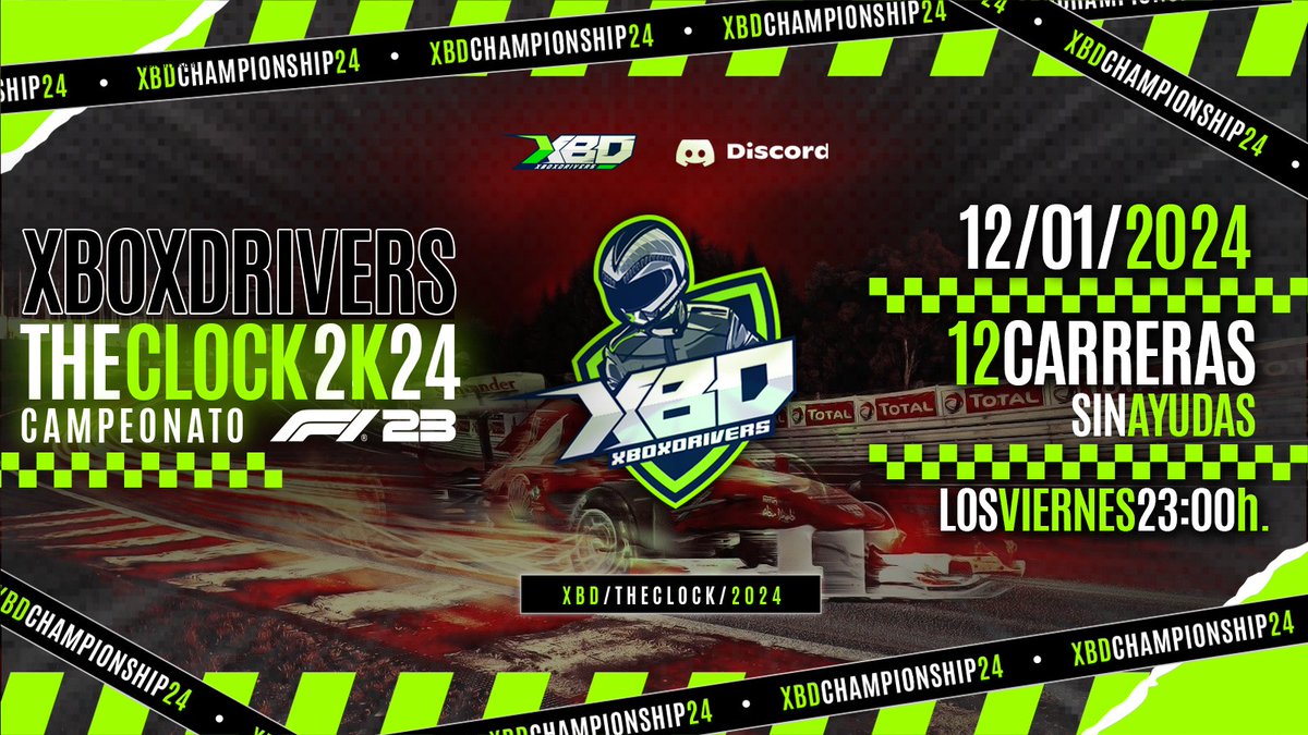 🔝En <a href="/XboxDrivers/">XBOXDRIVERS</a> volvemos a lo grande, organizando 🏁Campeonato #F12023 . 📝Viernes 12/01/24 23:00H 01/12 Carreras. Sin Ayudas.💪 Inscripciones y +info en nuestro discord. Te esperamos!  <a href="/formula1virtual/">Formula 1 Virtual</a> <a href="/SRT_SpeedRacing/">SRT | Speed Racing Team</a> 

discord.com/invite/BdCFSysx