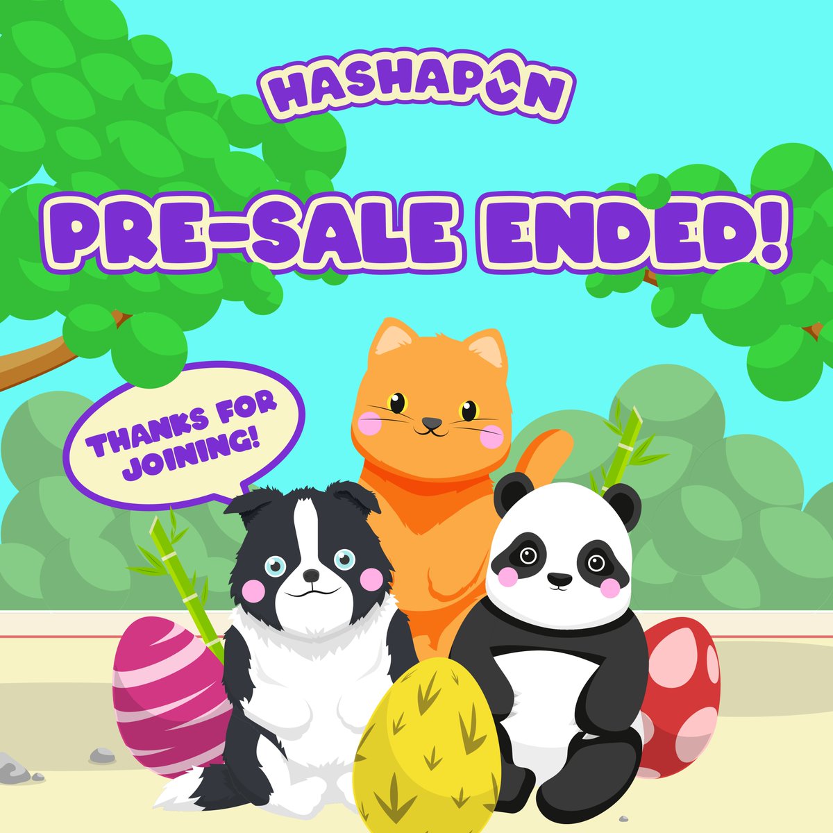 Our pre-sale has closed, but the adventure is just beginning! 🥚🐾

Keep following for the latest Hashapon updates and events.