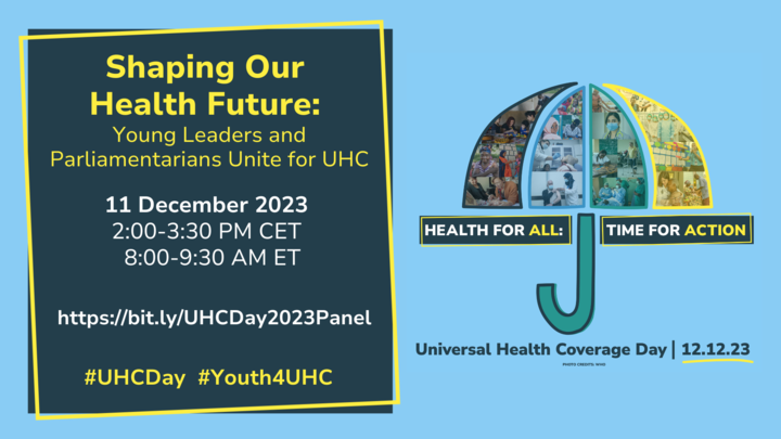 📢Make sure to tune in for @uhcday's virtual town hall today at 2pm CET and help kick off this year’s #UHCDay. The event will convene members of parliament, youth advocates & UHC campaigners to explore the urgent need for action on UHC. Register now👉 bit.ly/uhcday2023panel