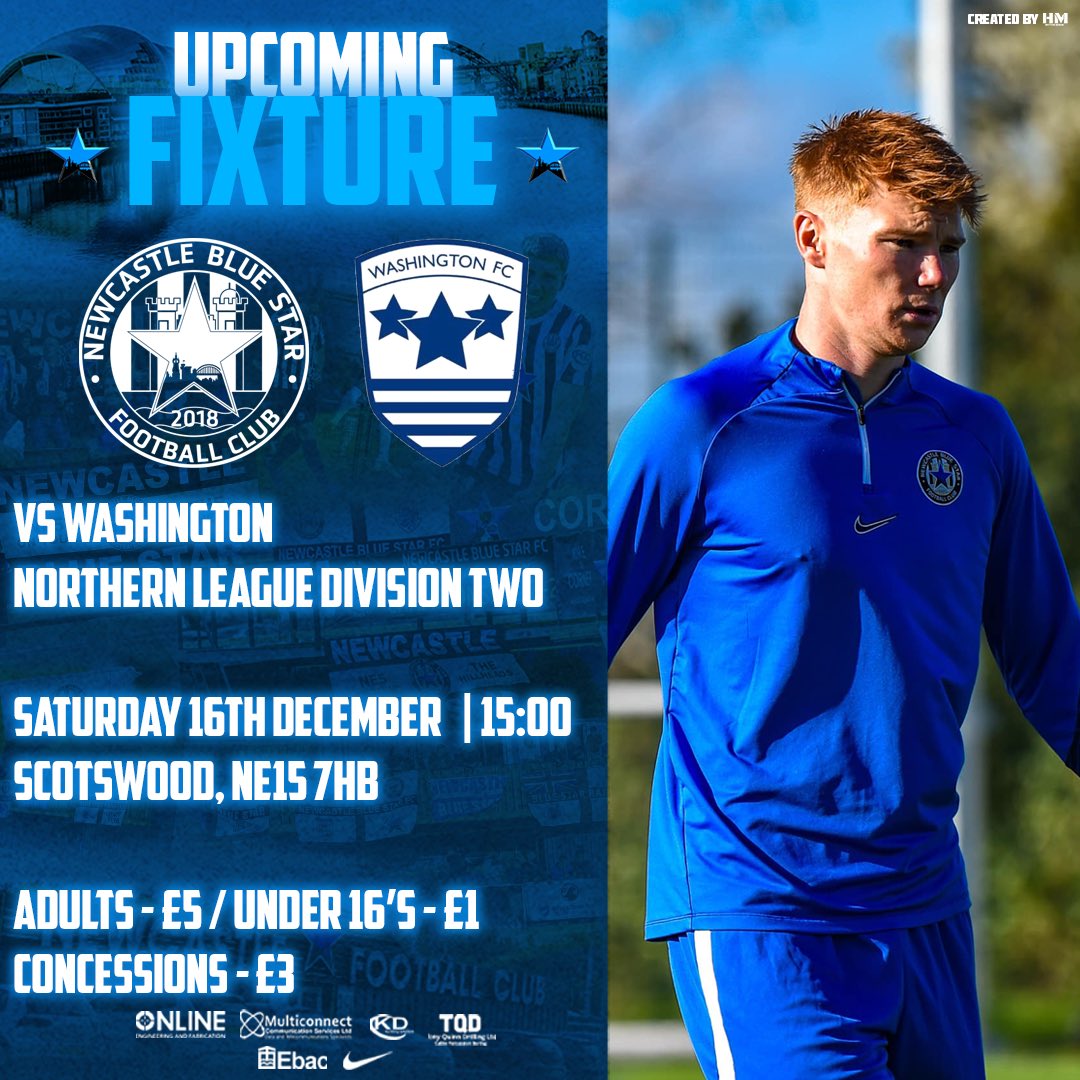 𝙉𝙀𝙓𝙏 𝙐𝙋 | 𝙒𝙖𝙨𝙝𝙞𝙣𝙜𝙩𝙤𝙣 𝙁𝘾

Saturday football returns to Scotswood for the first time in THREE months 😍

As we face off against <a href="/washyfc/">Washington FC</a> 🤝

Make sure you come down and support the lads 🔵⭐️👏🏻

#Newcastle #BlueStar
