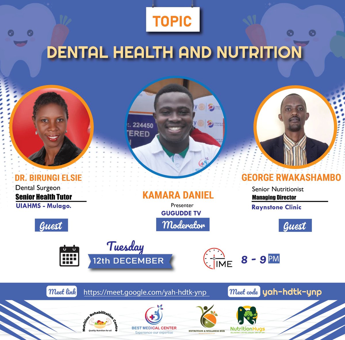 #DentalHealth
#NutritionHealth

Most oral and dental health conditions are preventable and can be treated at early stages

Did you know that Nutrition and Diet are significant in growth, development & maintenance of dental/oral health?

This Tuesday join the Experts in these