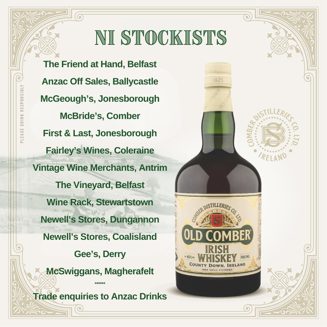 Old Comber Whiskey (@old_comber) on Twitter photo Another release of Old Comber Whiskey on the way on Wednesday 13 December at 11am from <a href="/echlinville/">Echlinville</a> £55. Some stock also with these retailers this week
👇👇👇 Another release of Old Comber Whiskey on the way on Wednesday 13 December at 11am from <a href="/echlinville/">Echlinville</a> £55. Some stock also with these retailers this week
👇👇👇