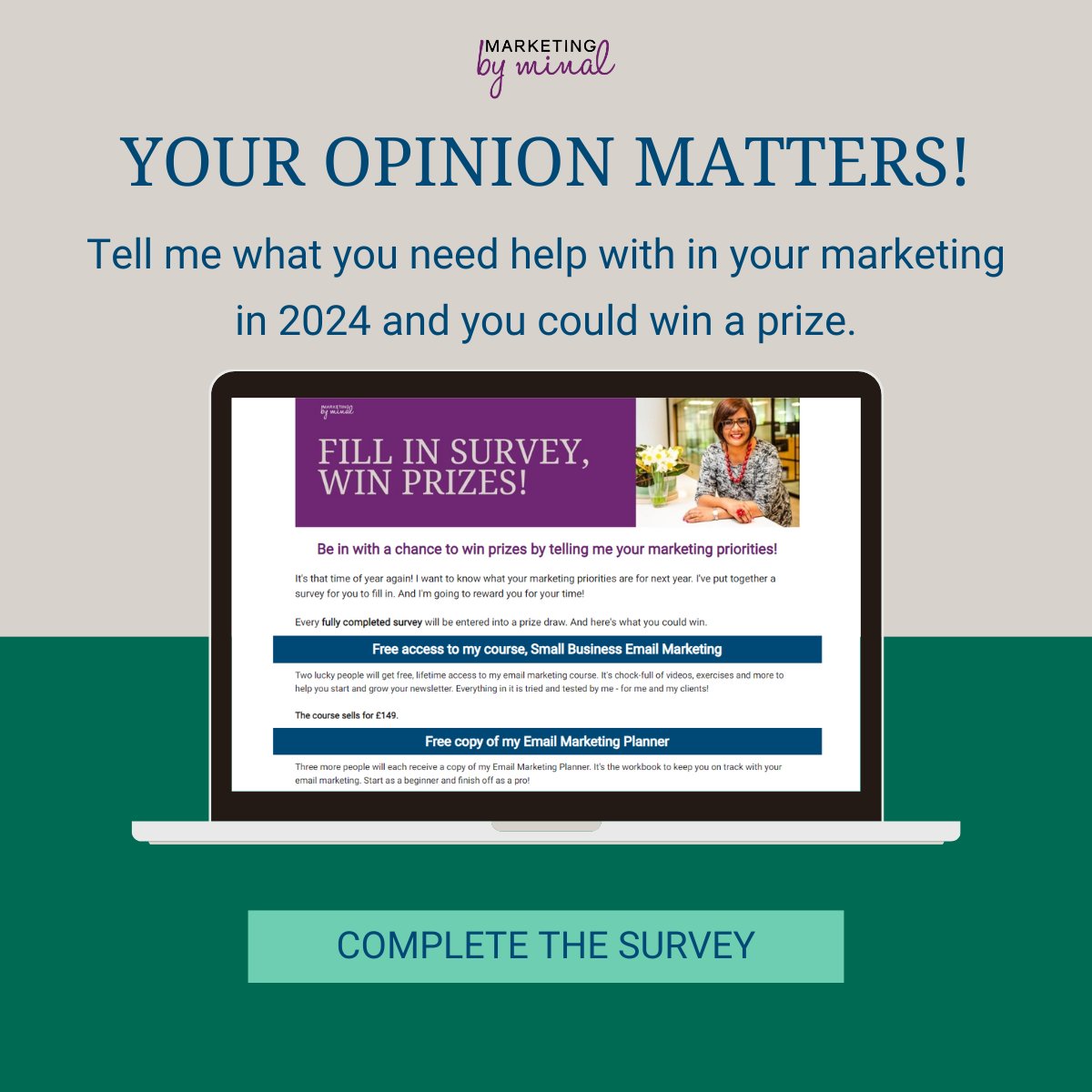 Minal at Marketing by Minal (@Minal2804) wants to know what your marketing priorities are for 2024. Fill in her short survey and you could win prizes to set your business up for next year! lp.constantcontactpages.com/cu/Y14ZbNa