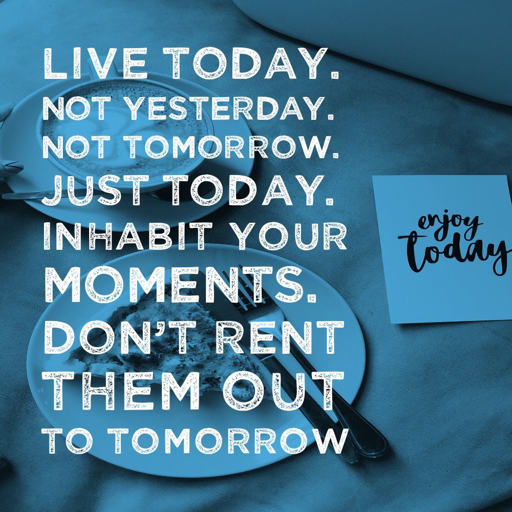 'Live today. Not yesterday. Not tomorrow. Just today. Inhabit your moments. Don’t rent them out to tomorrow.' - Jerry Spinelli

Happy Monday!

It's a new week, let's begin ➡️

#MondayMotivation #quote #inspiration #motivation