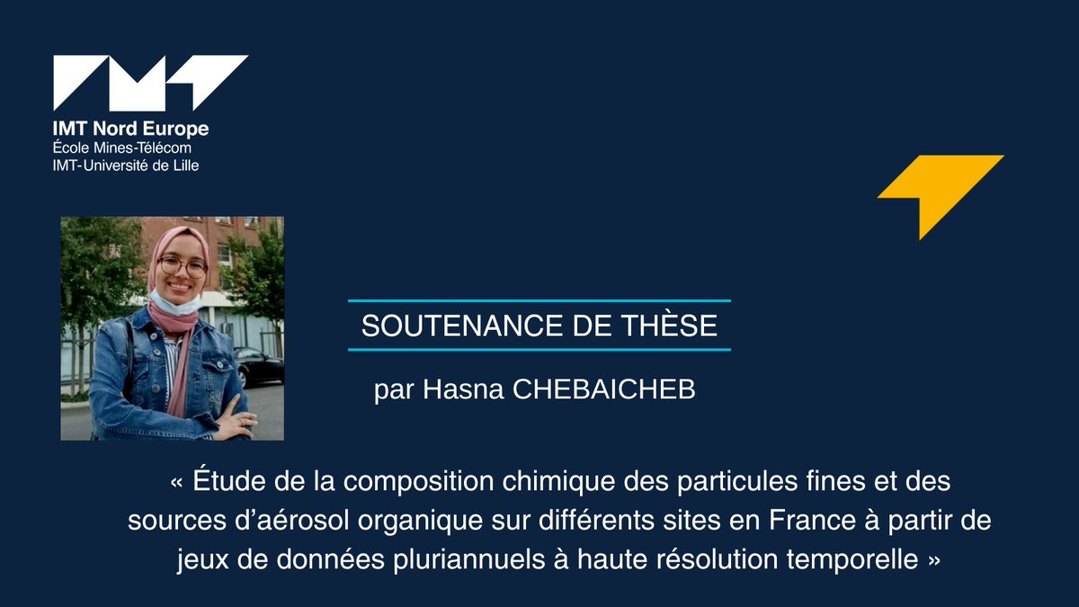 🔎19 décembre, 14h : #Soutenance de #thèse d'Hasna Chebaicheb, doctorant au sein de notre Centre de #Recherche #Energie #Environnement à IMT Nord Europe - campus de Bourseul - Douai. ➡➡Présentation sur : recherche.imt-nord-europe.fr/agenda/soutena…