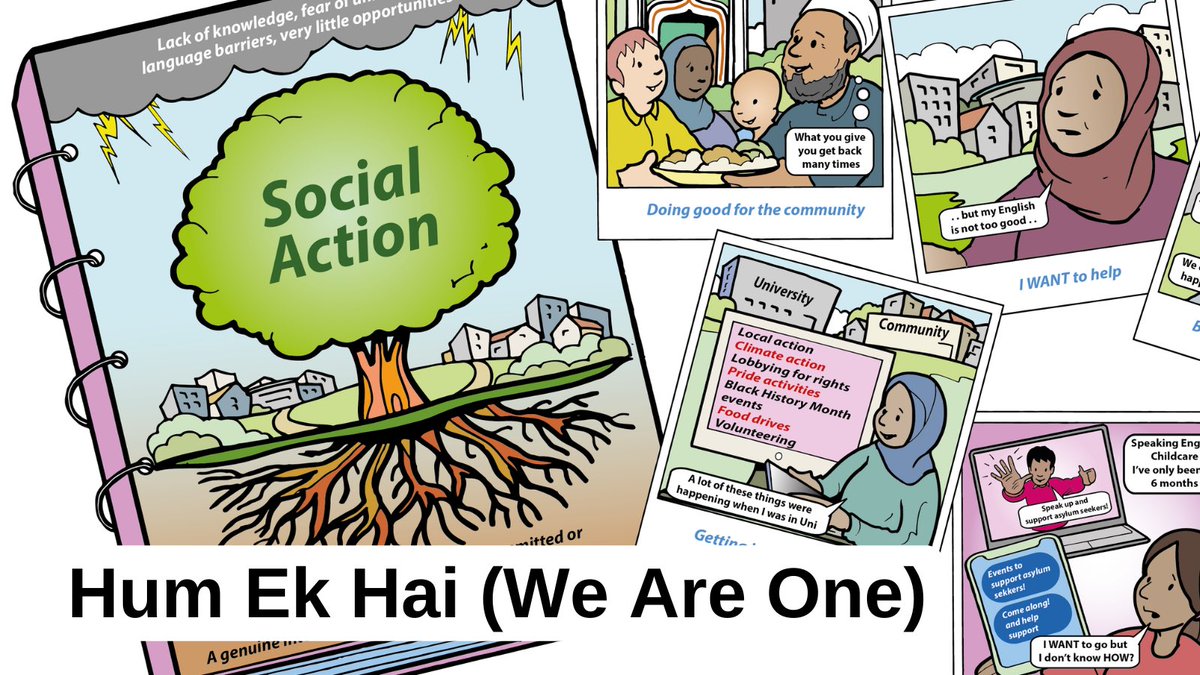 🌺 Within diverse cultures, faith, and backgrounds, what #HelpsAndHinders the social action?

This graphic illustration was created through stories shared from diverse minority ethnic communities in Glasgow &amp; <a href="/WSREC/">WSREC</a> 

👀 Engage with ‘Hum Ek Hai’ at socialaction.scot/hum-ek-hai/