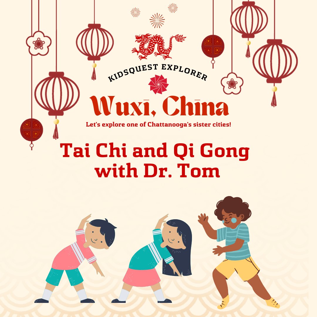 We will have a special guest joining us tomorrow for Kidsquest Explorer! Dr. Tom will be teaching our K-3rd grade explorers about Tai Chi and Qi Gong at the Downtown Library at 4:30. No RSVP is required. Just show up ready to stretch! #ChattLibrary