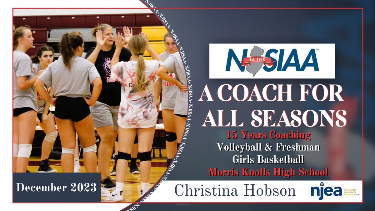 We’re proud to share our December “A Coach for all Seasons” feature presented by @NJEA. Each month, we will recognize a coach who has shown dedication to high school athletics by being a multi-sport coach. Thank you, Christina Hobson of @MorrisKnollsHS for all you do!