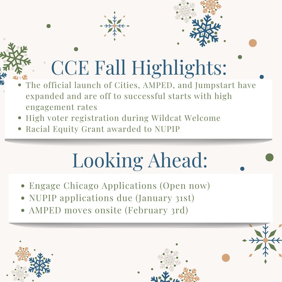 CCE wishes everyone a happy and healthy holiday break!