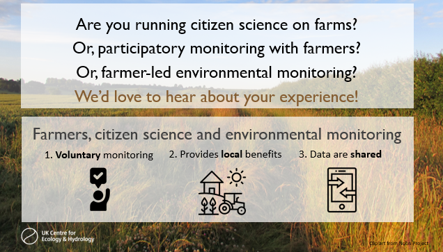 💬Last few days to share your experience of #citizenscience and #farmers #farmland. All experience welcome to support opportunity planning by @NaturalEngland! ceh-online-surveys.onlinesurveys.ac.uk/citizen-scienc… @UK_CEH