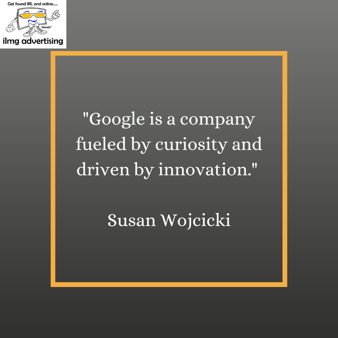 Here's a Google quote from the former CEO of YouTube Susan Wojcicki

#GetFoundMoreIRL #YourGoogleGuru #GetFoundMoreOnline #RobinCStern #GooglePresence #UsingGooglesFreeShit #NewBook #MotivationalSpeaker #MotivationalMonday #SusanWojcicki