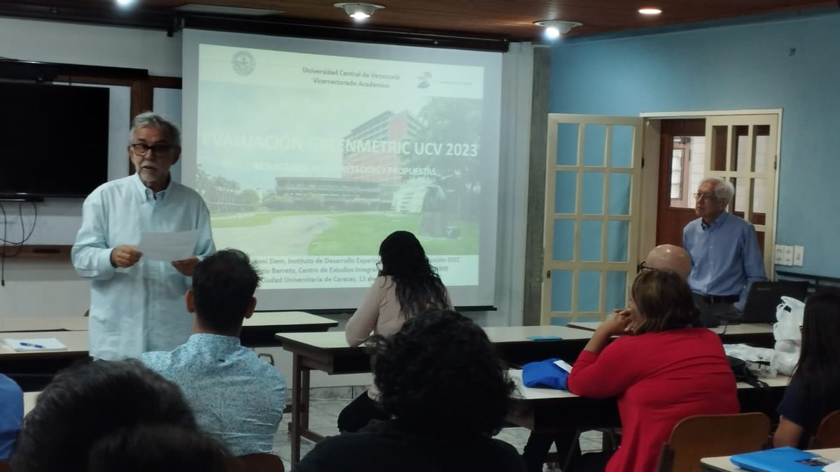 #11Dic | inicia la presentación de la Evaluación Greenmetric UCV 2023 en el auditorio de la Escuela de Ingeniería Metalúrgica y Ciencia de los Materiales de la #UCV @VrAcUCV #UCVNoticias #UCeVista