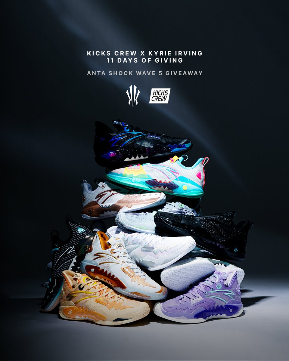 We are excited to welcome @KyrieIrving to the KICKS CREW family as our newest investor. Together, we will empower communities and connect people worldwide through sneakers. We are giving away 111 pairs of the ANTA Shock Wave 5 to celebrate! Enter Now: bit.ly/46SdO5g