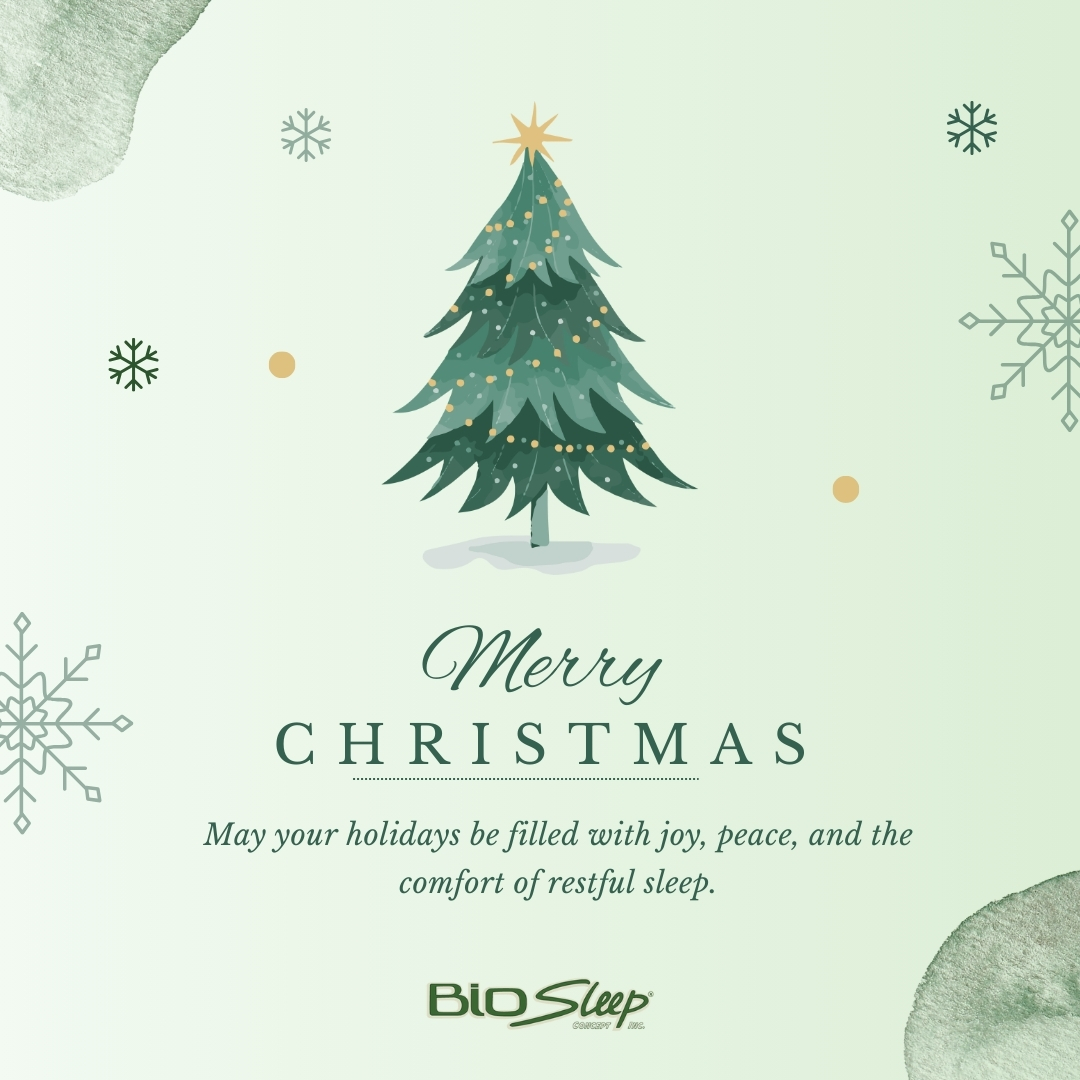 Warmest wishes from Bio Sleep Concept! May your Christmas be filled with joy, peace, and the comfort of a restful night's sleep. Here's to a cozy and Merry Christmas for you and your loved ones! 🎄💤 #MerryChristmas #BioSleepComfort