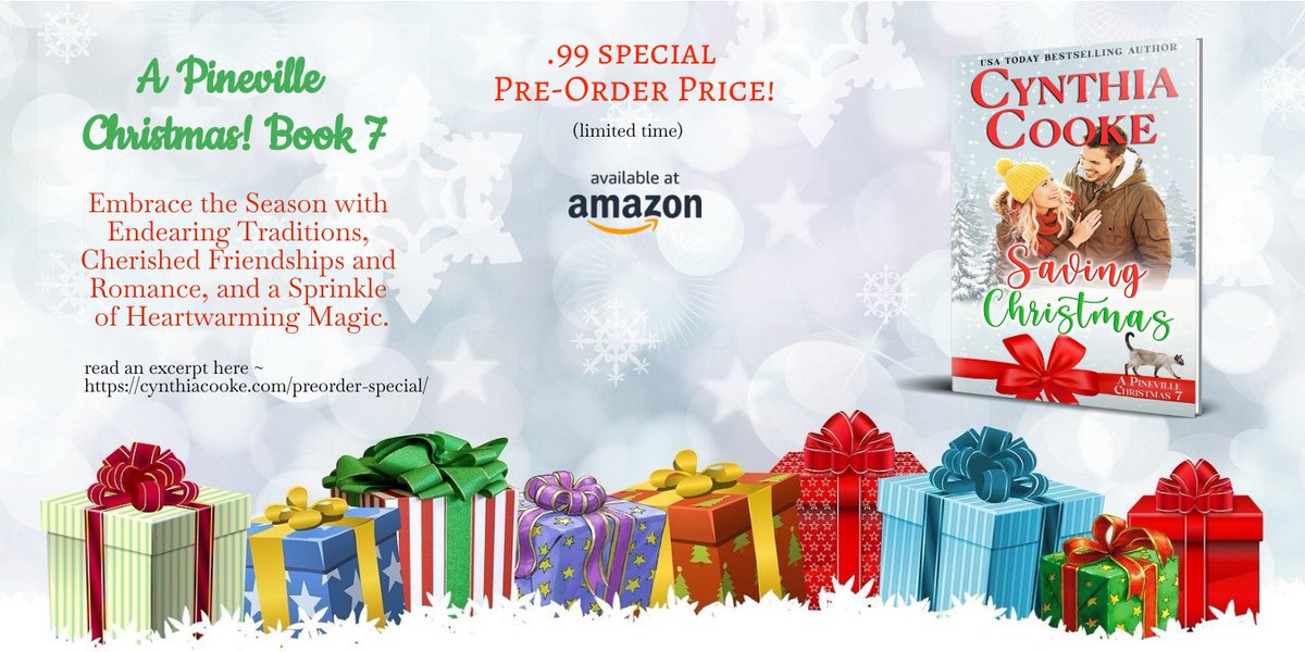 4 more days at .99cents!
"Love, rivalry, and a festive showdown in Pineville. 
Excerpt- cynthiacooke.com/preorder-speci…
Pre-order! - mybook.to/SavingChristma…
#amreading #Christmas2023
