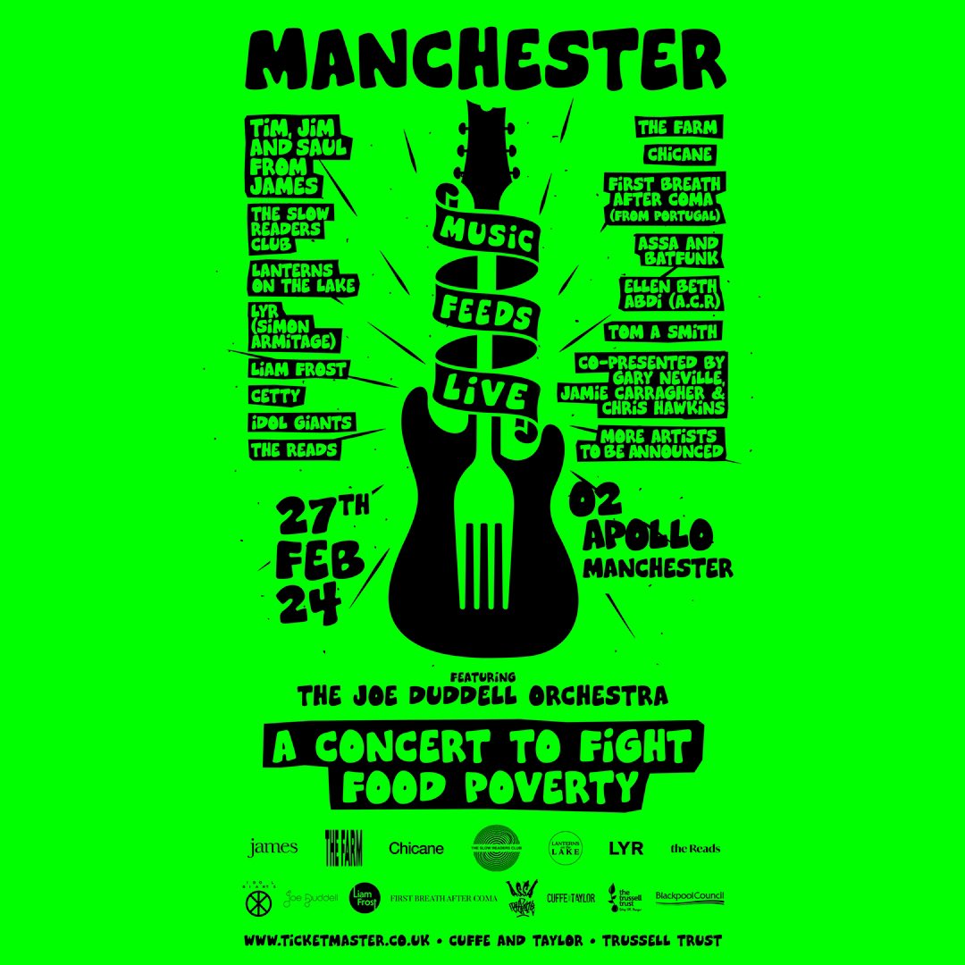 Chris Hawkins (@chris_hawkins) on Twitter photo Save the date for a special night <a href="/O2ApolloManc/">O2 Apollo Manchester</a> led by <a href="/wearejames/">James</a> and <a href="/joeduddell/">joe duddell</a>
Music Feeds Live : a Concert To Fight Food Poverty
Very proud to be on this line up
Ticket details here: ticketmaster.co.uk/music-feeds-li… Save the date for a special night <a href="/O2ApolloManc/">O2 Apollo Manchester</a> led by <a href="/wearejames/">James</a> and <a href="/joeduddell/">joe duddell</a>
Music Feeds Live : a Concert To Fight Food Poverty
Very proud to be on this line up
Ticket details here: ticketmaster.co.uk/music-feeds-li…