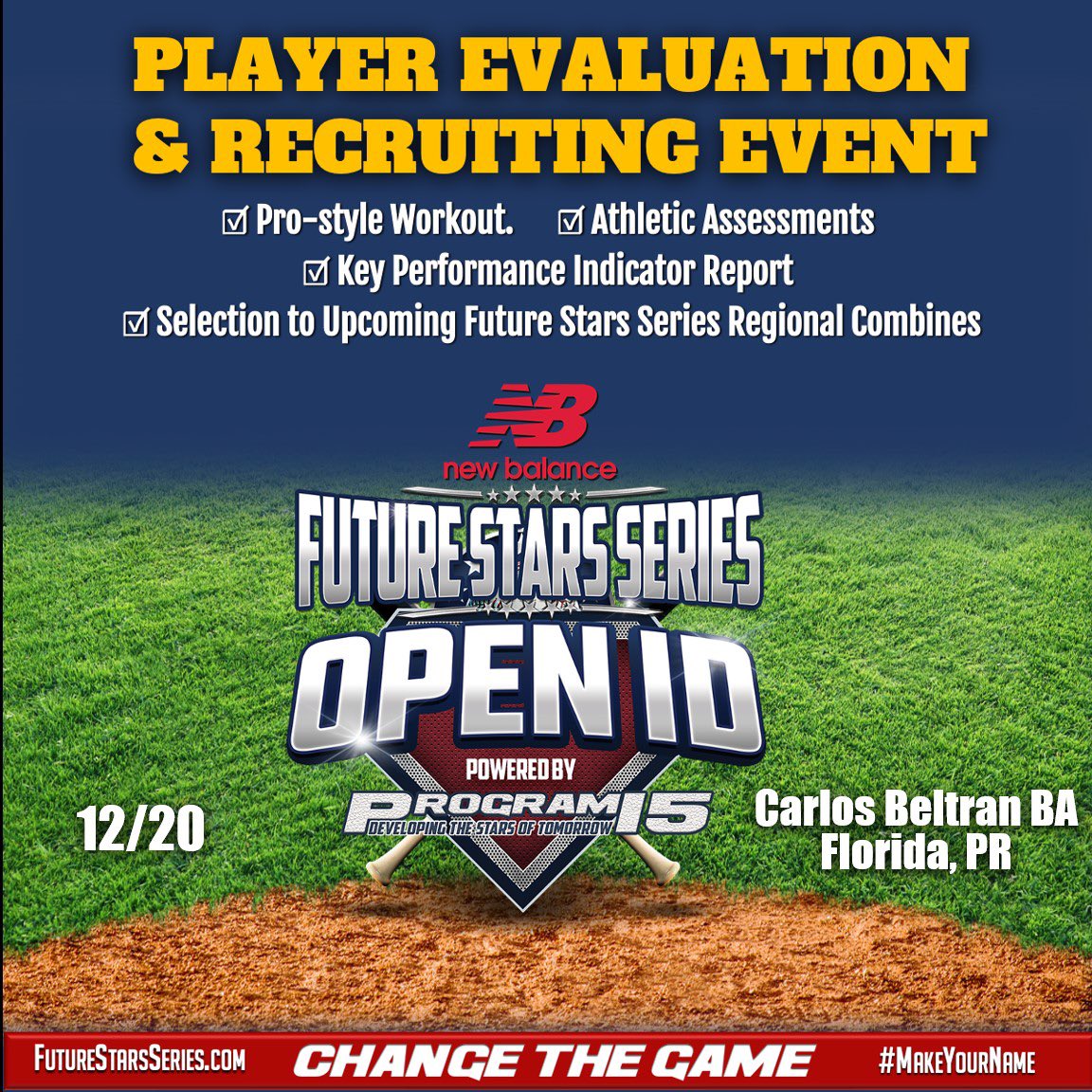 We have a pair of Open ID’s on deck this week. Players selected will receive invites to a Regional in 2024. 📍 East TN/VA Open ID 🗓️ 12/16 📍 Puerto Rico Open ID 🗓️ 12/20 Register here ➡️ futurestarsseries.com/events @NB_Baseball #WeGotNow