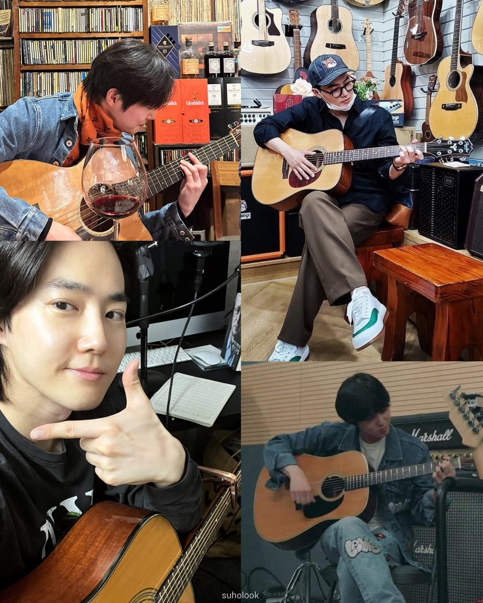 'During my military duty... I worked on my guitar. Someday, I will show you - playing the guitar, yeah.' - SUHO ♡ #Suho #수호 #준면 #スホ #金俊勉