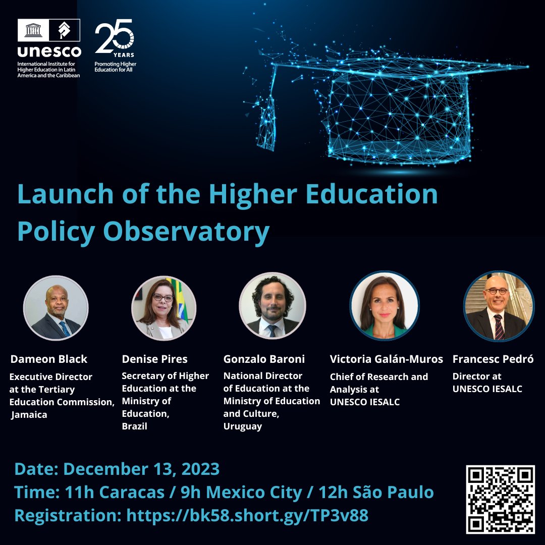 🚀 The launch of the Higher Education Policy Observatory is 2 days away. 🌐 We'll introduce this online platform providing free access to comparable information on higher education systems and policies in nearly 150 countries. ⏰Register: bk58.short.gy/TP3v88