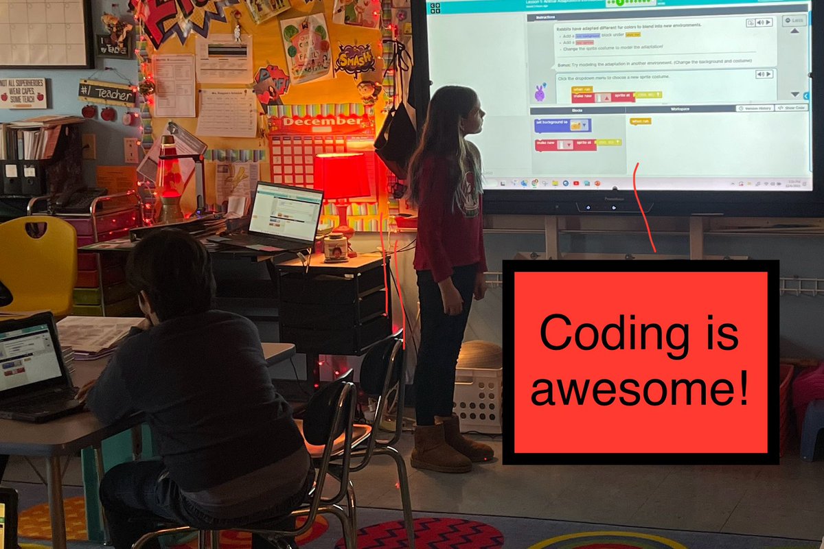 Rosgone4thgrade's tweet image. Room 302 Updates!! 💻 Last week was The Hour of Code! We participated and learned all about animal adaptations through coding! Not only did the students learn a lot, they had so much fun! Code.org #KOProud #sciencerocks #codeorg #TheHourOfCode