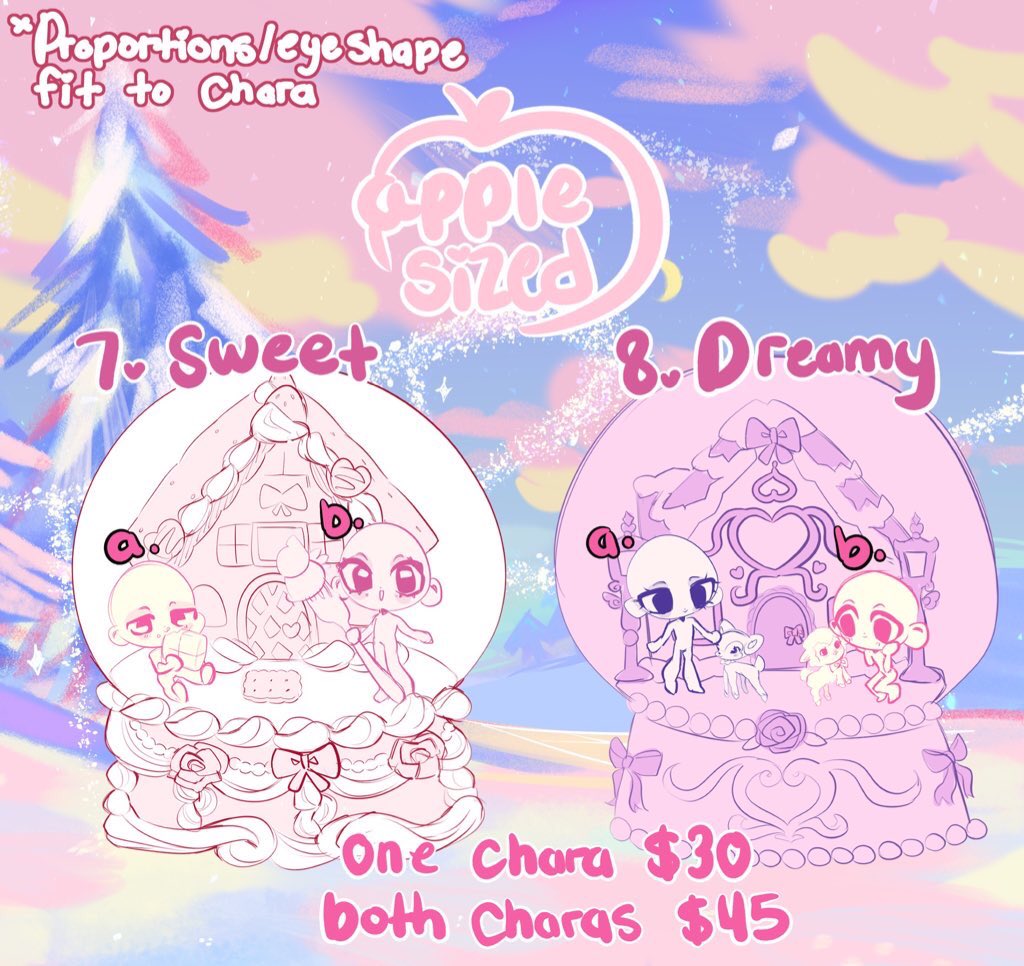 🎀🩰 the nutcracker + apple sized snowglobe chibis !!