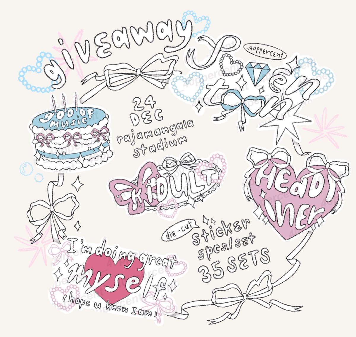 — pls kindly rt ୨୧ ‧₊°

GIVEAWAY 🎀 ٭˚ ༘
#FOLLOW_TO_BANGKOK 

📂 Sticker (5 pcs./set) 35 sets 

• Location : Rajamangala  Stadium
• Date : 24 dec 2023
• Time : TBA

📎 rt &amp; show this tweet 

#กะรัตพระเวสสันดร #SVTinBKK