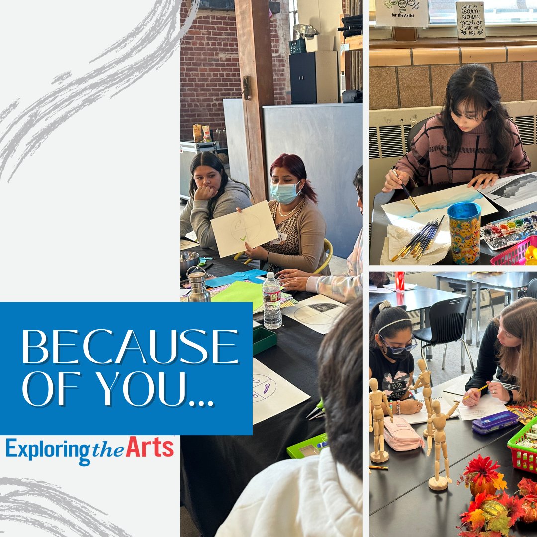Because of you… students can explore visual arts in and out of the classroom!