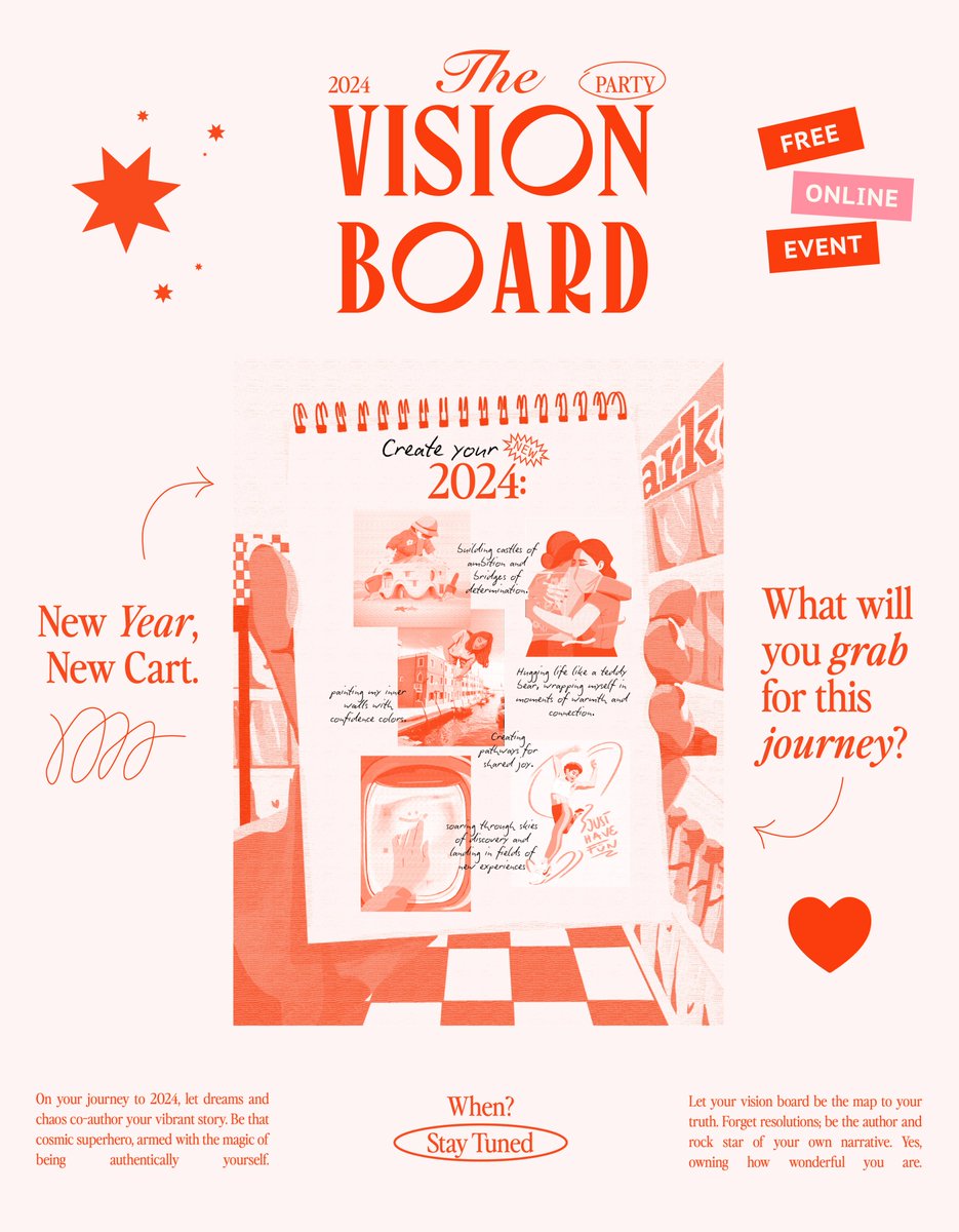 westoriesart's tweet image. GM &amp;amp; Happy Monday! We have the absolute joy of hosting a VISION BOARD PARTY with you all this Sat!

Come join us - you are all invited🔥🪄🌹

Time for us to go BIG and manifest a happy 2024!!!

Use the link in the comment to sign up😘