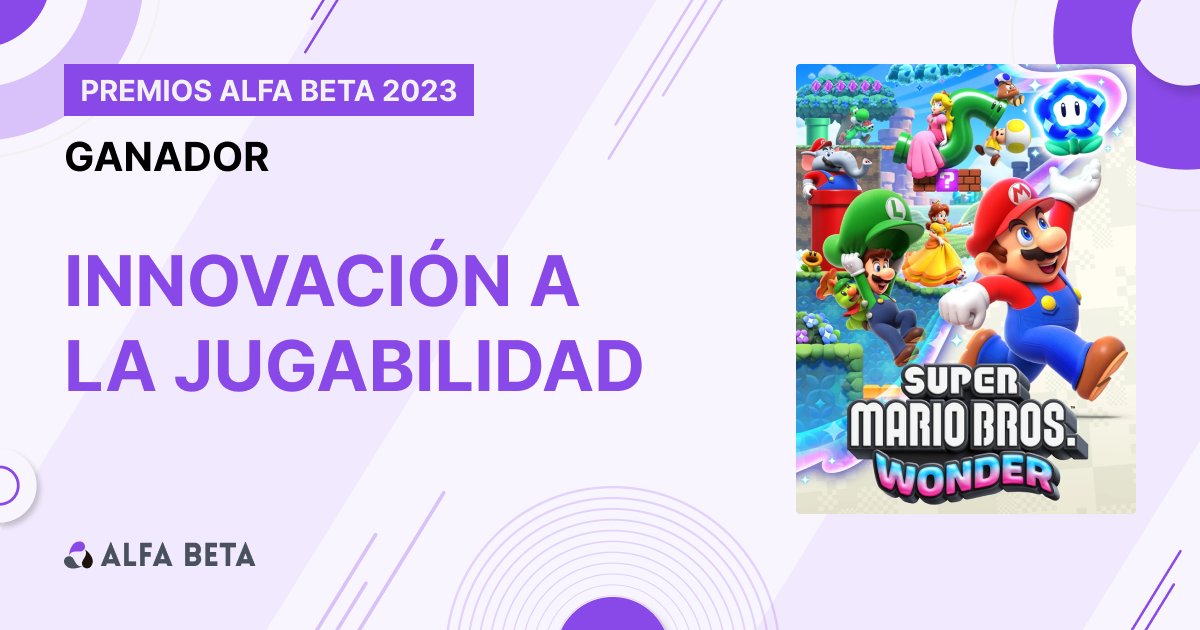 AlfaBetaJuega's tweet photo. 🏆 Premios Alfa Beta 2023

🎮 Y el Ganador en Innovación a la Jugabilidad es... ¡Super Mario Bros. Wonder! Enhorabuena a nuestro fontanero favorito🍄

👉🏼 Toda la info en el artículo: https://t.co/PkKfyyqDsK https://t.co/Zxp8In6Byx