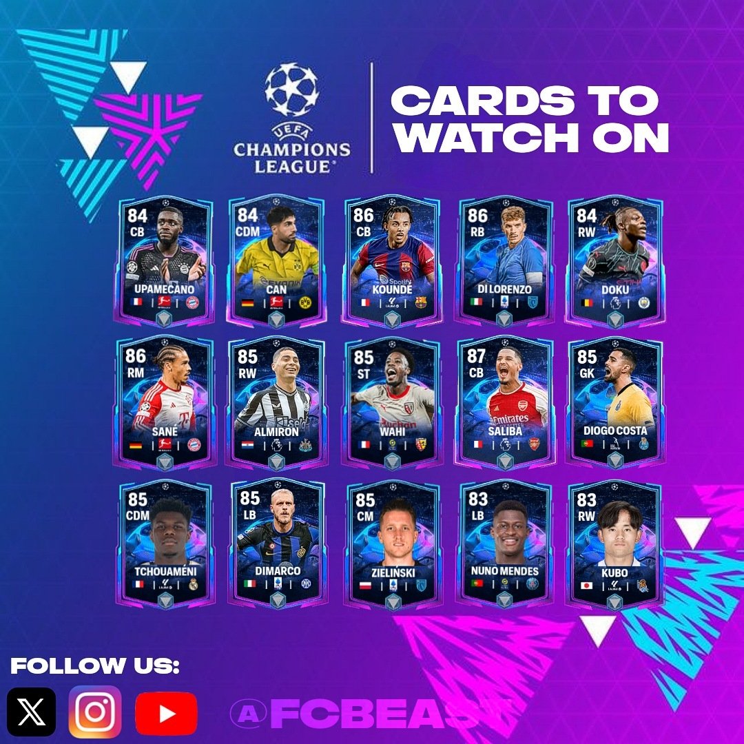 UCL CARDS TO WATCH ON IN EAFC MOBILE 24 💨