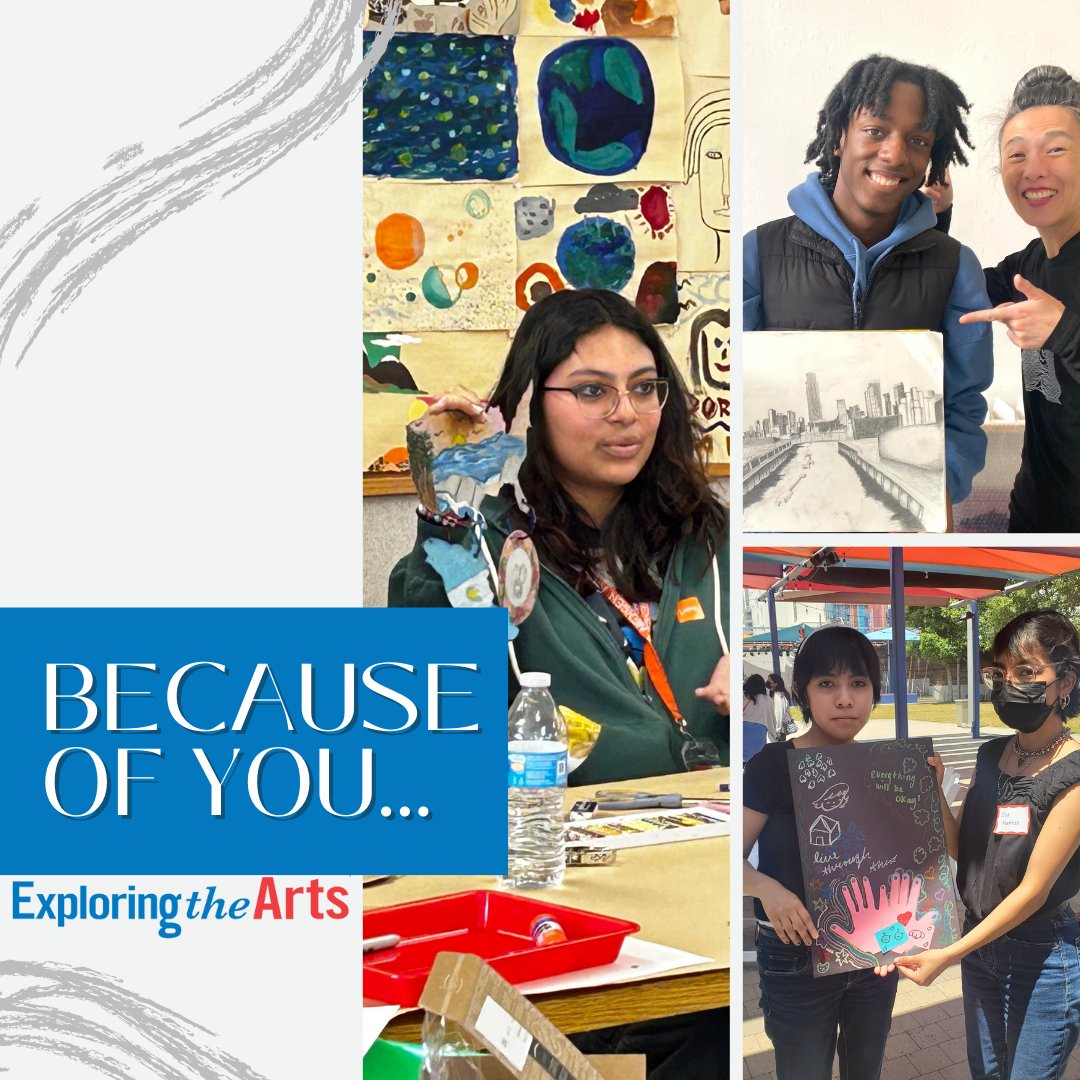 Because of you… Students can dive into learning about their heritage, hometown arts scene, and their aspirations.
