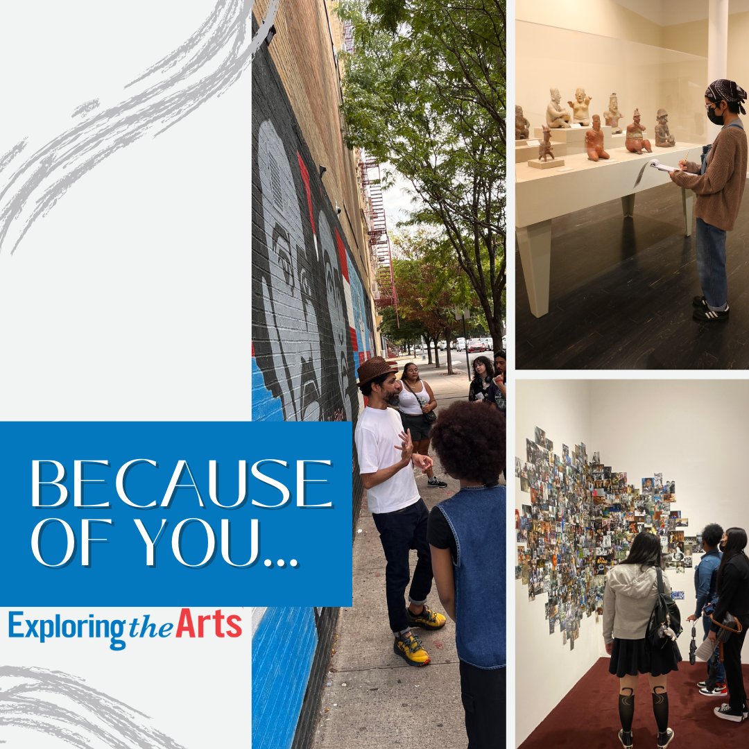 Because of you…Teachers have the capacity and resources to provide sustainable arts education programs in public schools that have proven to strengthen student learning and engagement.