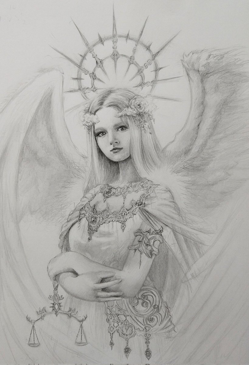 天使✨続き #鉛筆画 #アナログ絵 #イラスト好きさんとつながりたい