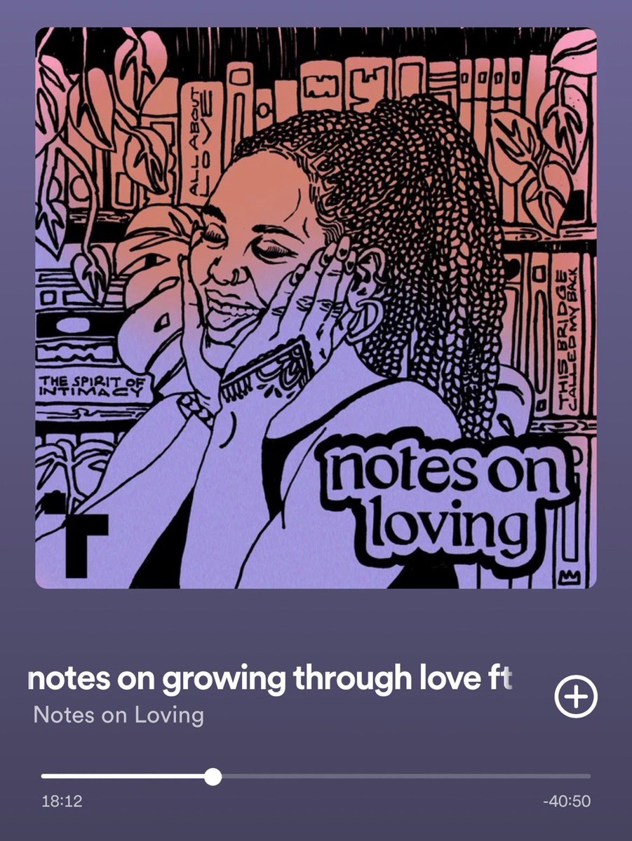 i know we do book recommendations but today it’s a podcast! really been enjoying <a href="/BlackCuratorial/">Black Curatorial</a> and <a href="/aliyahhasinah/">aliyah hasinah 🇧🇧🇯🇲 free 🇵🇸</a> podcast series ‘notes on loving’ has me thinking about our relationships with other people, holding space for them and what the practice of loving looks like 4 me!