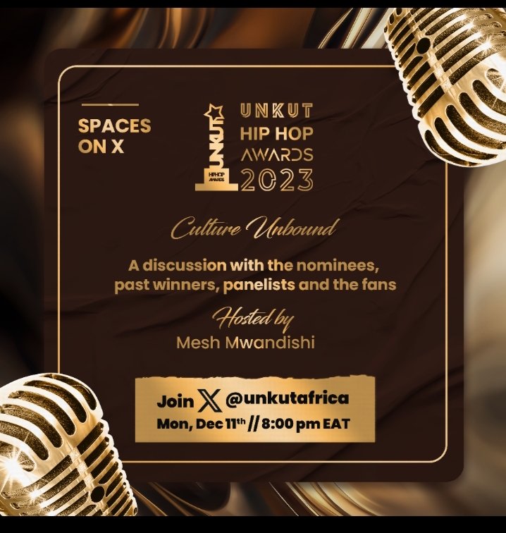 This year's nominations have been described as giving tricky match-ups. We'll be getting the BTS scoop on how this list was arrived at. Join the space at 8 PM EAT,yes? 

#UnKutHiphopAwards23 
#RoadToUHHA23