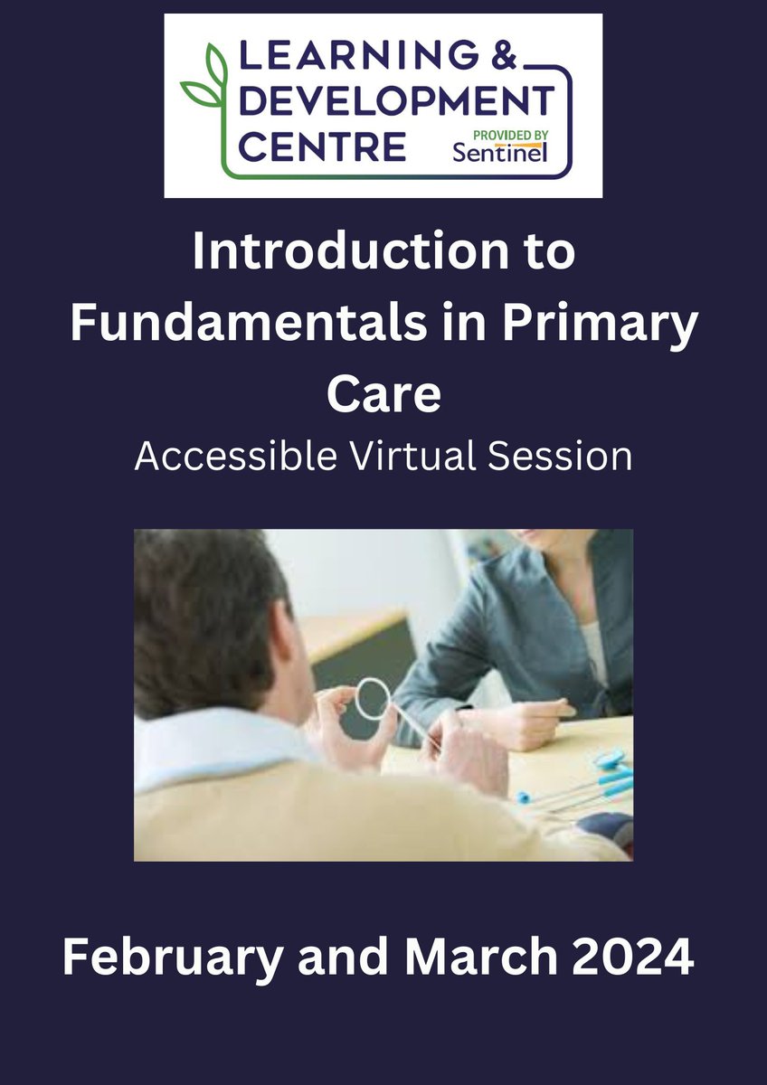 Learning and Development Centre (@ldc_sentinel) on Twitter photo ⭐ Introduction to Fundamentals in Primary Care
❗️Don't miss out on this!!! Book your place today!
learninganddevelopmentcentre.co.uk/courses-events…
Email us with any questions ldc.sentinel@nhs.net 😊 ⭐ Introduction to Fundamentals in Primary Care
❗️Don't miss out on this!!! Book your place today!
learninganddevelopmentcentre.co.uk/courses-events…
Email us with any questions ldc.sentinel@nhs.net 😊