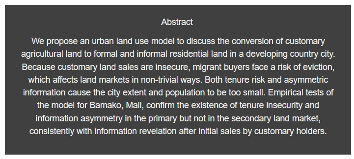 📅Tomorrow, 12.12.23, Pierre Picard from @uni_lu will present on 'Customary Land Conversion in African Cities' in the Potsdam Research Seminar in Economics.