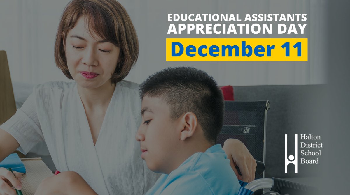 The #HDSB is proud to recognize EA Appreciation Day on Dec. 11. Today we acknowledge the lasting impact our Educational Assistants have in the #HDSB community. Join us as we celebrate and thank our EAs for the significant contributions they make each and every day. @HDEAA1