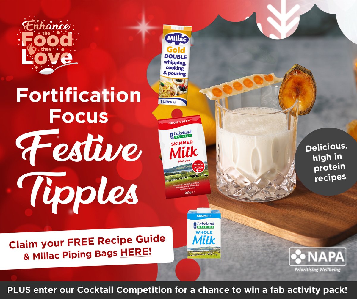 Have you downloaded @lakelandFS #FestiveTipples Recipe Guide yet? The resource is packed with ideas on how to deliver fortified food and drinks in a delicious, appetising and engaging way. PLUS claim your free roll of Millac piping bags! Download now bit.ly/478xgeM