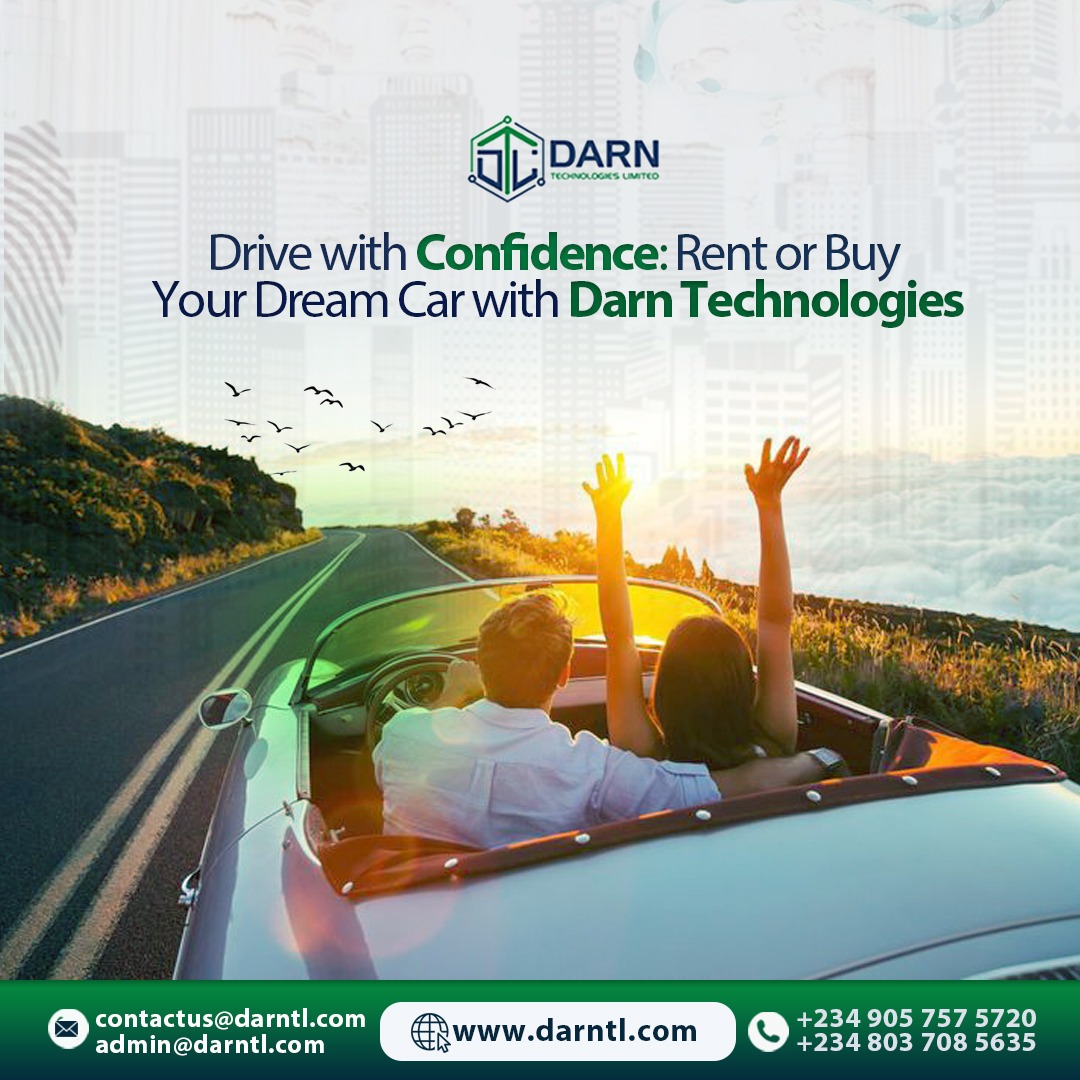 Take the wheel with confidence! 🚗 Whether you're looking to rent or buy, Darn Technologies has your dream car waiting for you. #DriveWithConfidence #buycars #buycarsonline #RentCar #carrentalservice