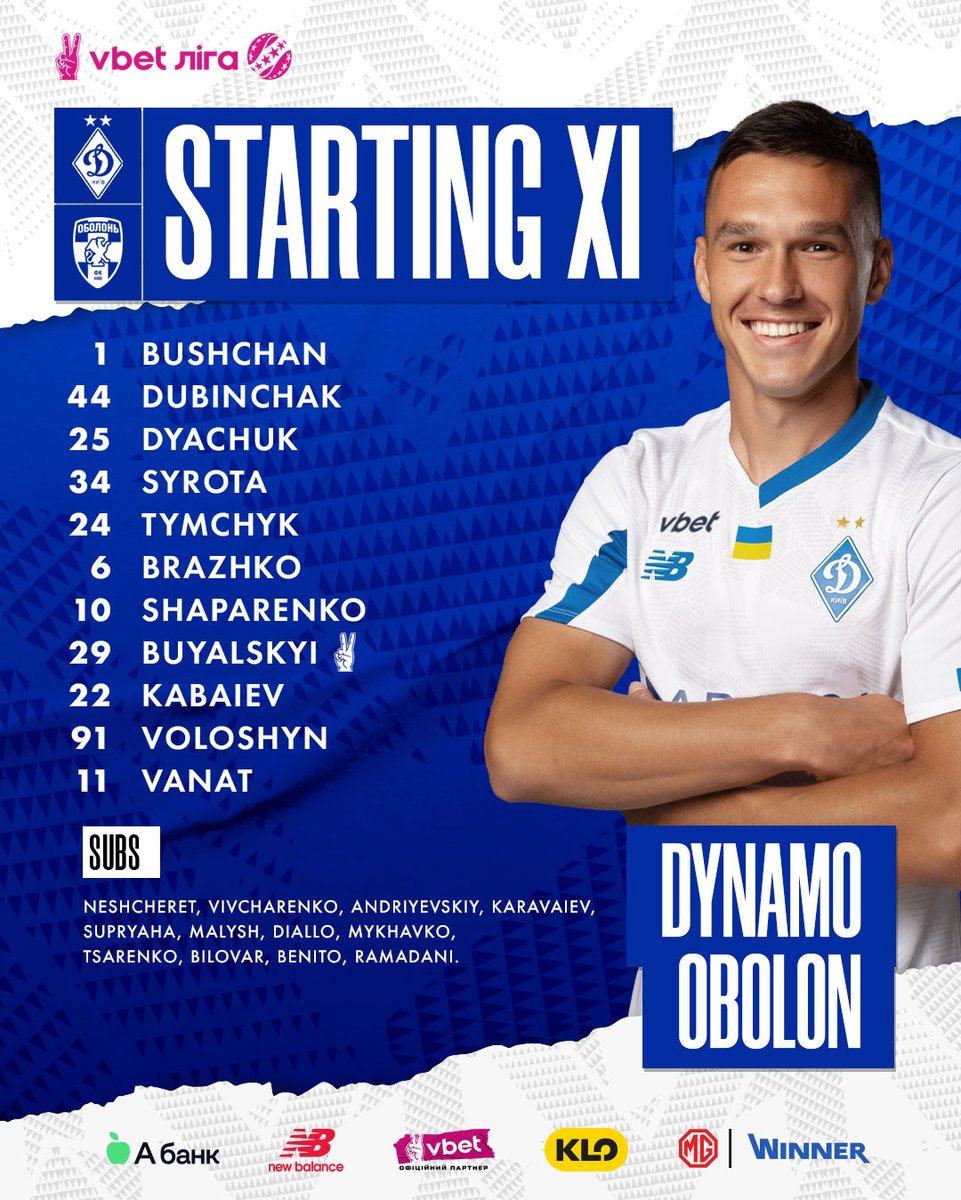 🔹 Our starting XI against FC Obolon