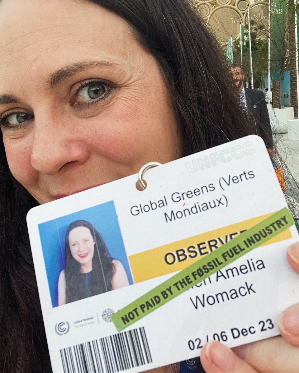 The fact I’m “not paid for by the fossil fuel industry at #COP28 should be stating the obvious, but when around every one in forty delegates work in oil and gas then it seems important to make it clear.

#kickpollutersout #fossilfools #climatechange