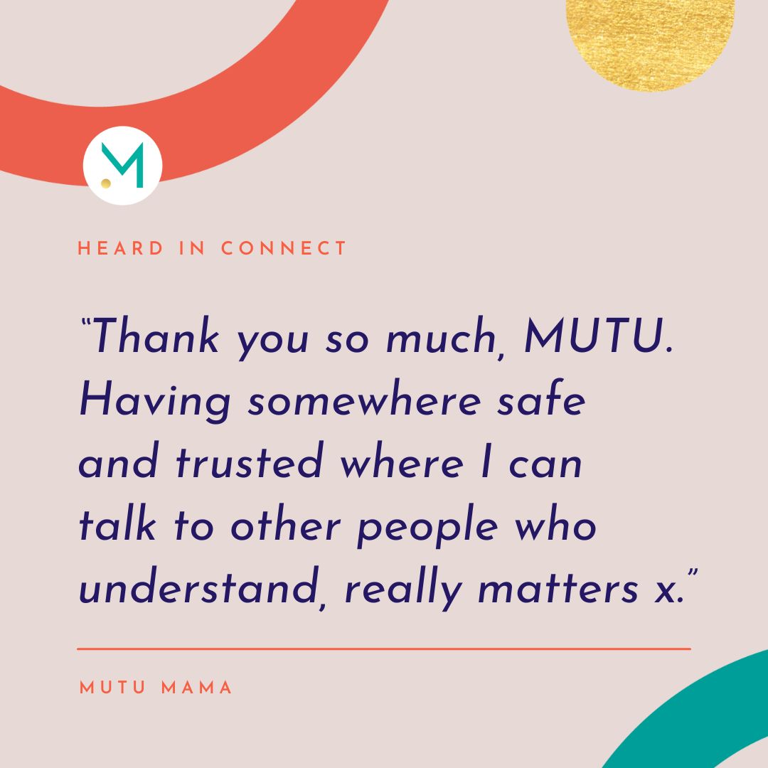 Introducing - 'Heard In Connect' 🥰 We are going to be sharing some of the amazing stories, questions and comments that our MUTU mamas share through our community channel - MUTU Connect. We are kicking off the series with a heartwarming message we received this week. 🧡