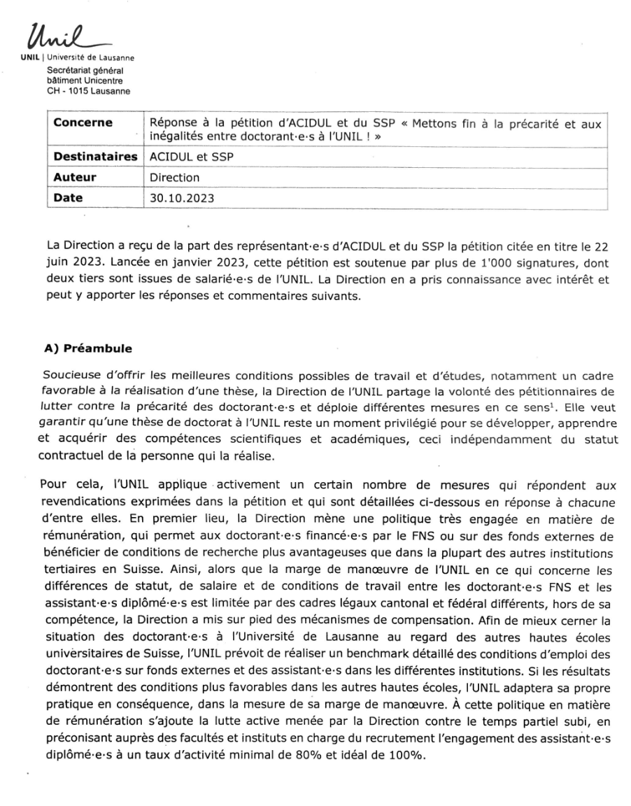 Vous êtes doctorant.e ou membre du corps intermédiaire à l'UNIL ? RDV demain 12 décembre à 12h15 dans la salle 2227 de Géopolis pour décider des suites à donner à la réponse donnée par la direction de l'UNIL à notre pétition ➡️ wp.unil.ch/acidul/files/2…