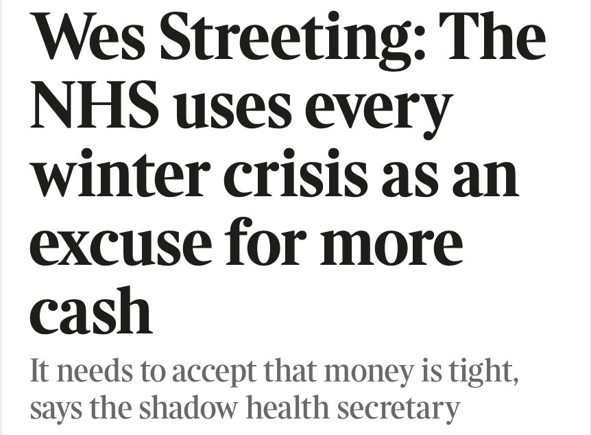 I think @wesstreeting needs reminding that the vast majority of Britons, and Labour voters, support a fully funded and publicly owned NHS. His job is to fight for a fully funded NHS free from privitisation. His job is to safeguard staff and patients. RT if you agree.
