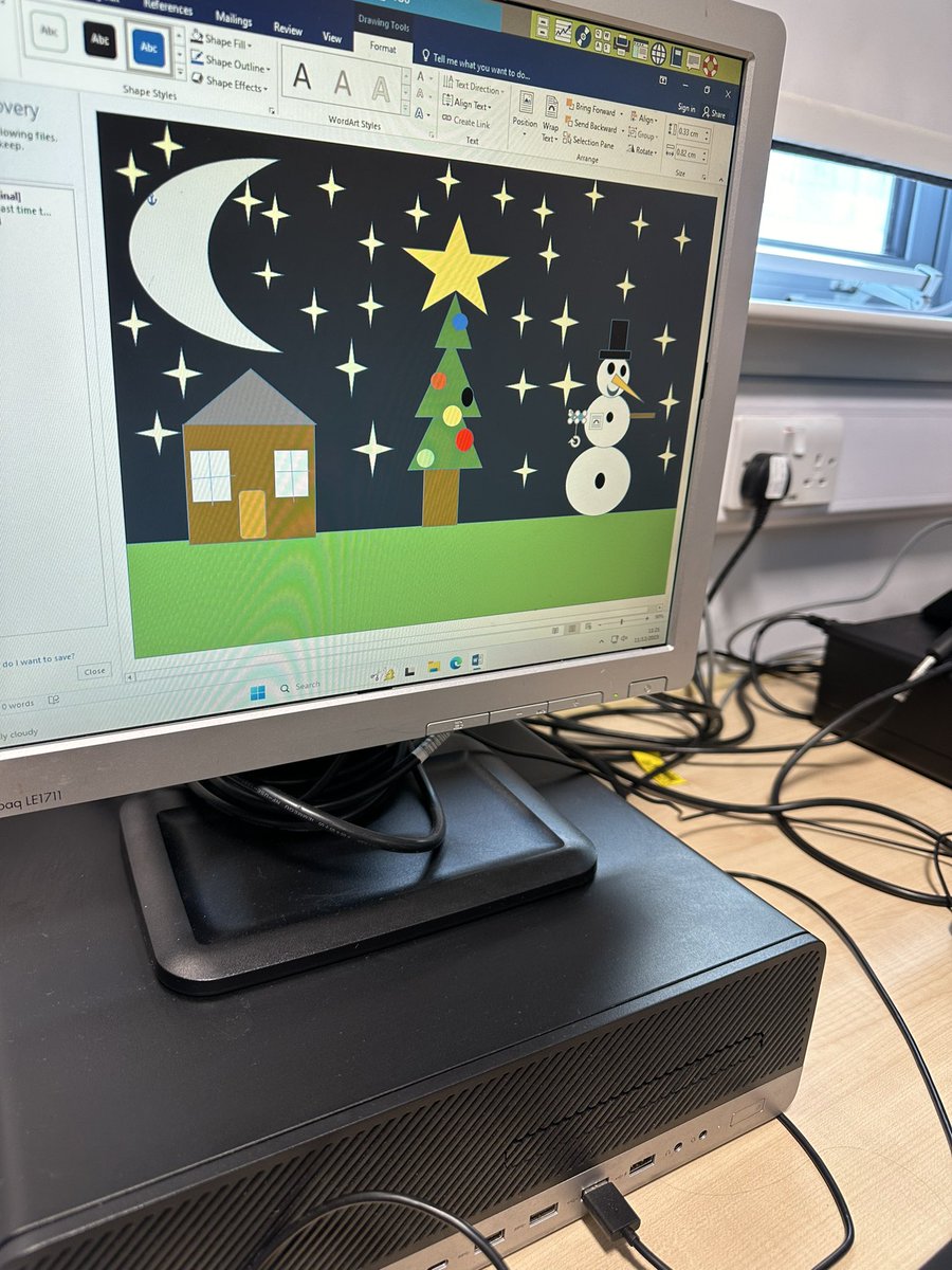 S1 getting creative using shapes to create some Christmas themed houses 🏡 🌲✨