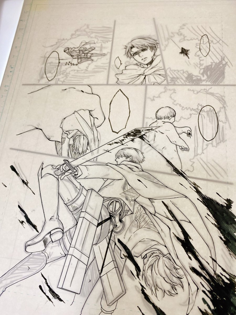描くたびにもう絶対立体機動装置描かないって言ってる何度目だ